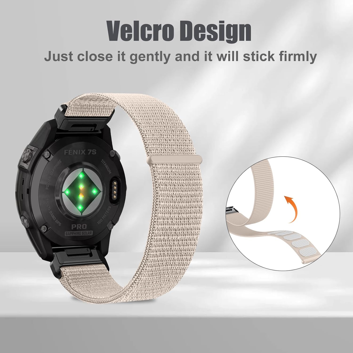 20mm Nylon Quick Fit Watch Bands for Garmin Fenix 8 43mm/Descent Mk3S/Mk3Si/Fenix 7S/7S Pro/6S/6S Pro Sport Wristband Comfortable Breathable Replacement Strap for Garmin Fenix 5S/5S Plus - Starlight - Image 4