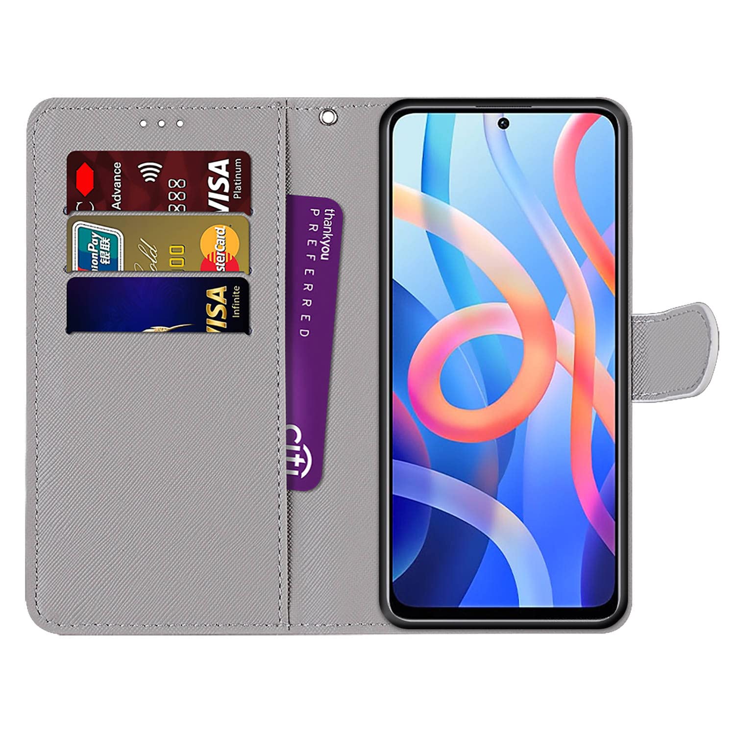TOUCASA Cover per Xiaomi Redmi Note 11 Pro 5G / 4G con Cordino, Cover Portafoglio Custodia Supporto Slot per Schede PU Pelle Antiurto Portafoglio, Flip Cover a Libro Custodie Protettivo (Porpora