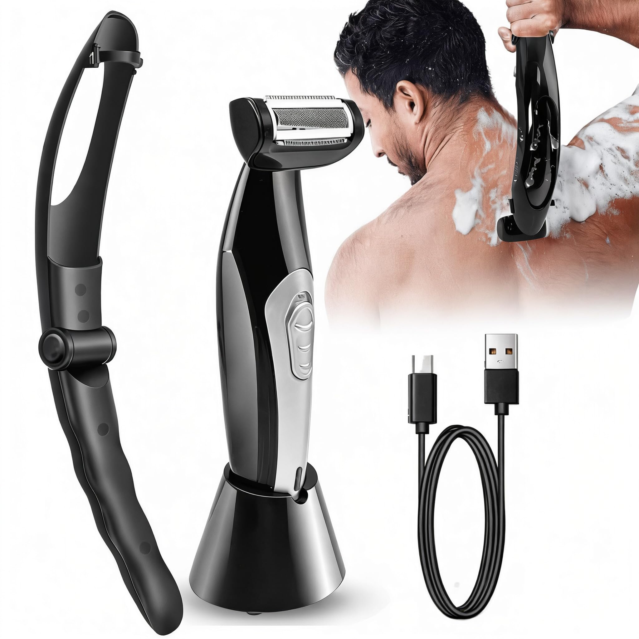 Afeitadora Multifuncional para Hombres - Uso Seco y Húmedo, Extraíble de