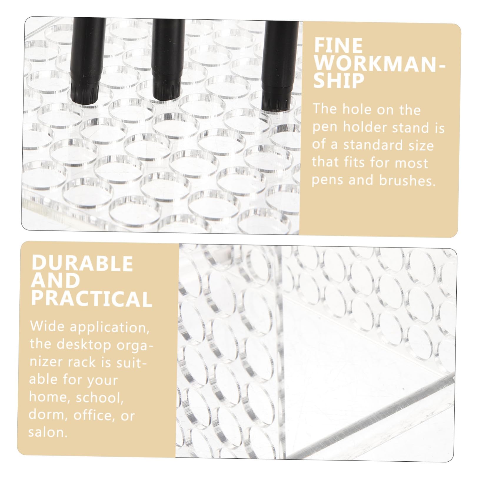 Lurrose Lot De 3 Porte-stylos À Bille En Acrylique Organiseur De Bureau