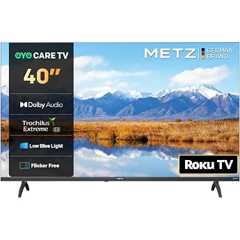 METZ Blue Roku 40MTD3011Z HD Smart TV 40 Inches 100 cm TV with Triple Tuner Wi-Fi LAN HDMI USB Black [Energy Class E]