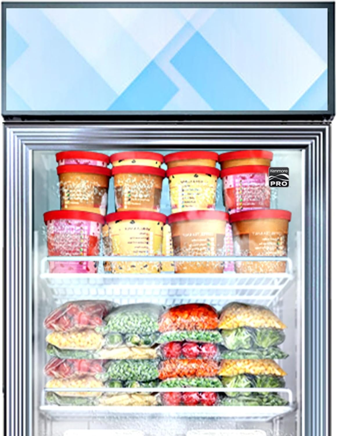 Kenmore Pro 23 Cu. Ft. Swing Glass Door Upright Commercial Display Freezer | 27" W Single-Door Merchandiser | Freestanding Convertible Freezer/Refrigerator | Digital Temperature Display | ETL-Approved