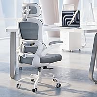 Vista 10 de TRALT Silla ergonómica de oficina, silla de escritorio con reposacabezas ajustable, silla de computadora de soporte lumbar, silla cómoda de malla