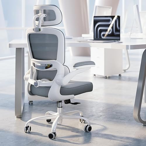 TRALT Silla ergonómica de oficina, silla de escritorio con reposacabezas ajustable, silla de computadora de soporte lumbar, silla cómoda de malla
