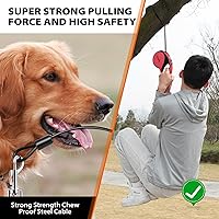 Vista 3 de Correa retráctil para perro con cable a prueba de mordidas, correa para caminar para mascotas con dispensador de bolsas de excrementos, correas