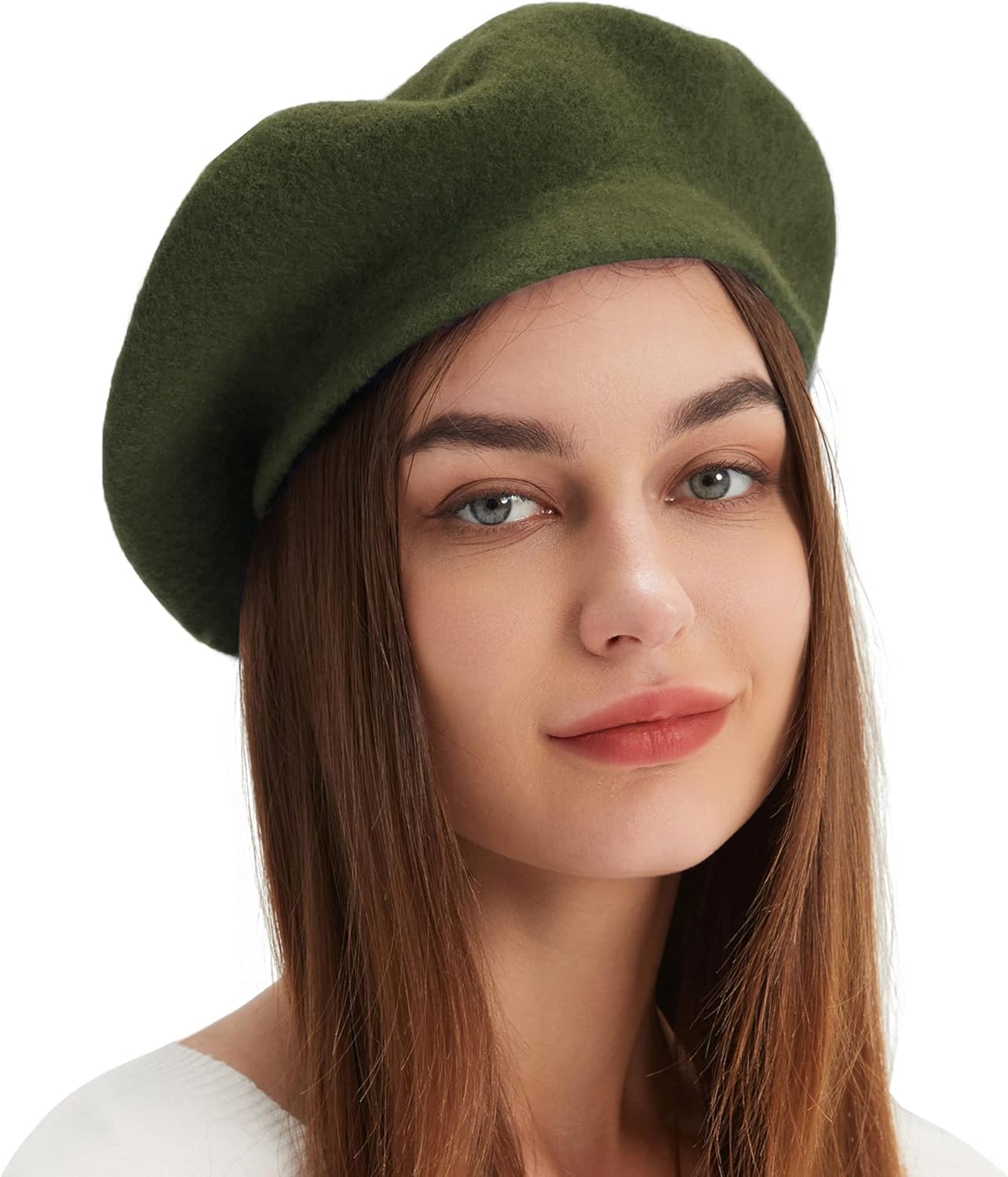 Wool Beret Hat French Beret Cap Winter Artist Painter Hat Solid Color for Women - Image 3