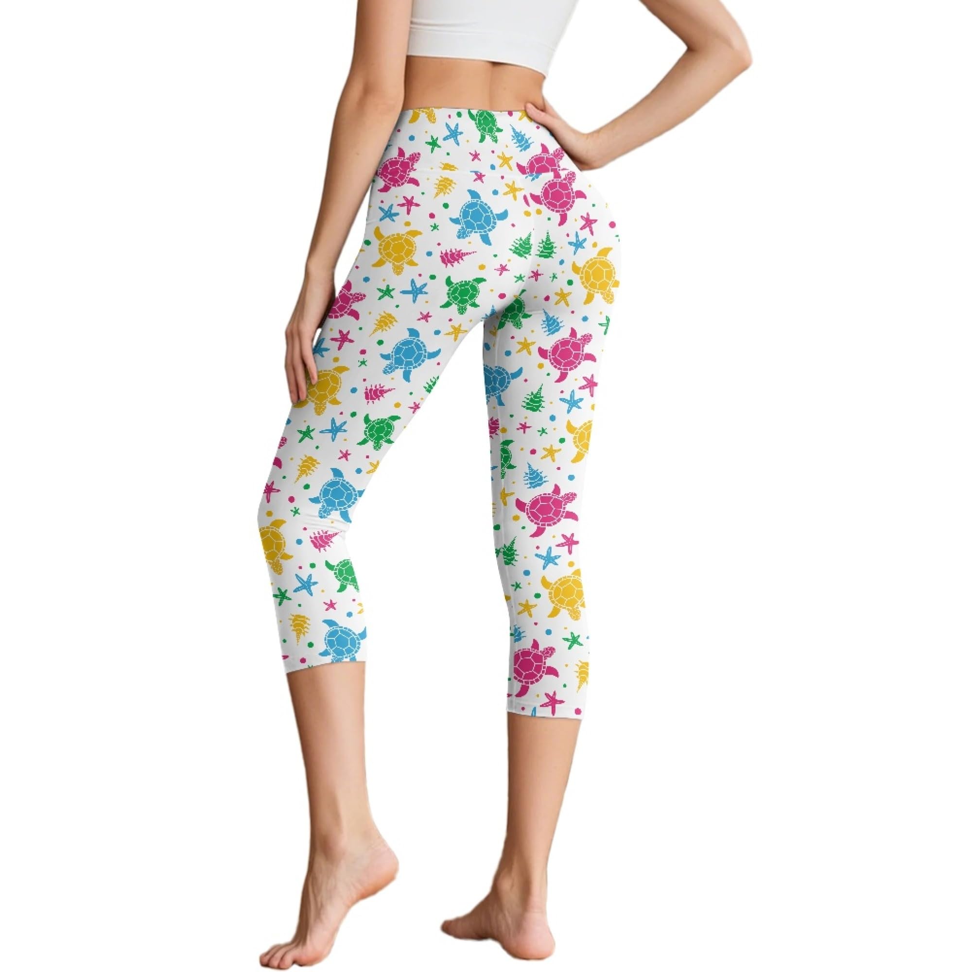 Amzbeauty Legging Capri 3/4 pour femme - Taille haute - Avec poches - Pour yoga, fitness, course à pied, entraînement, gym