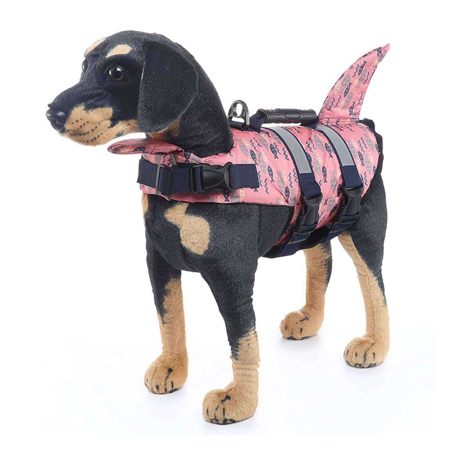 Dog Life Jacket, Dog Life Vest, Dog Flotation VES, High Buoyancy Adjustable Dog Swim Vest with Rescue Handle Suitablefor Swimming and Boating (L)