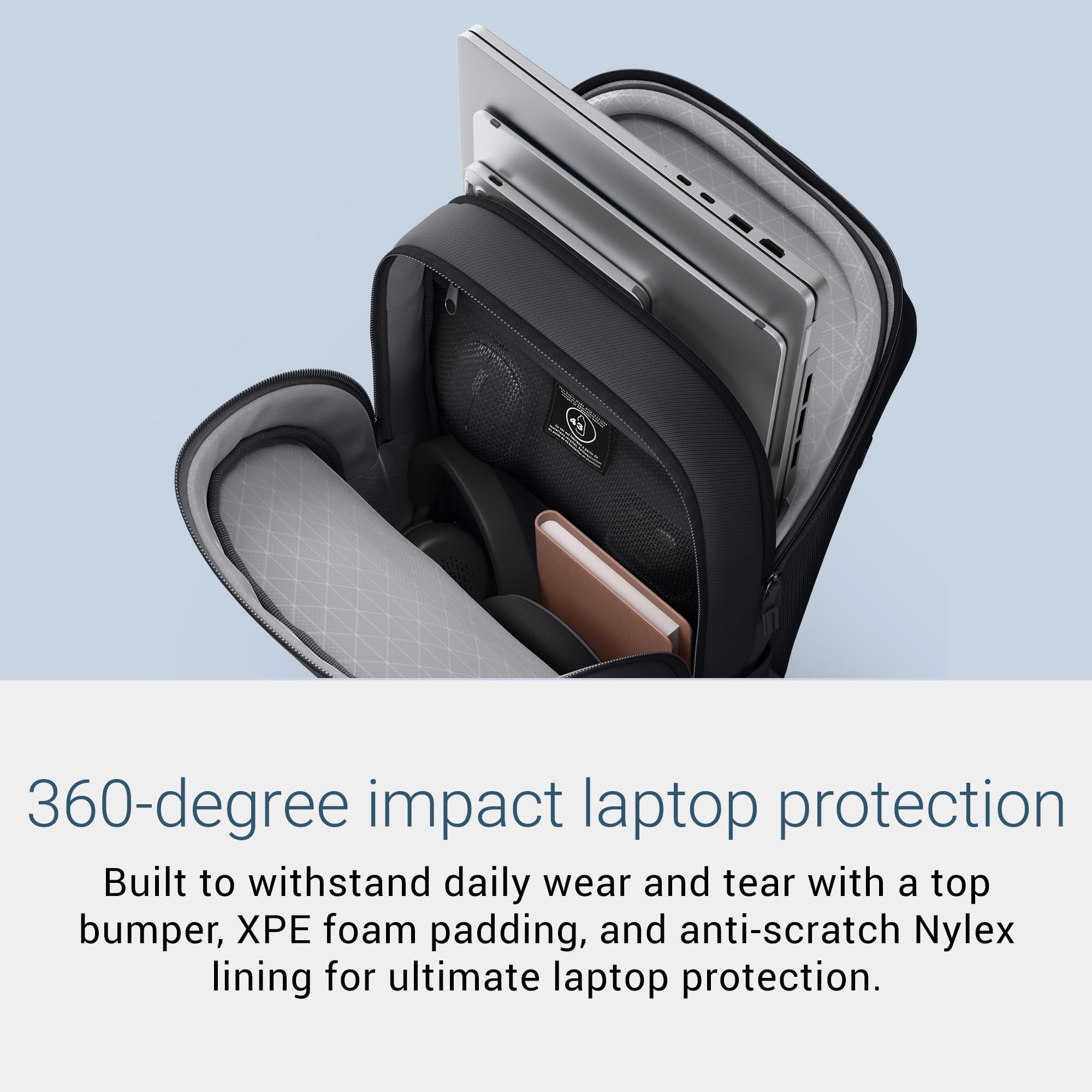Dell EcoLoop Housse de transport (sac à dos) pour ordinateur portable de 14" à 16" – Intérieur anti-rayures, fermeture éclair imperméable, fond résistant à la saleté, anti-rayures
