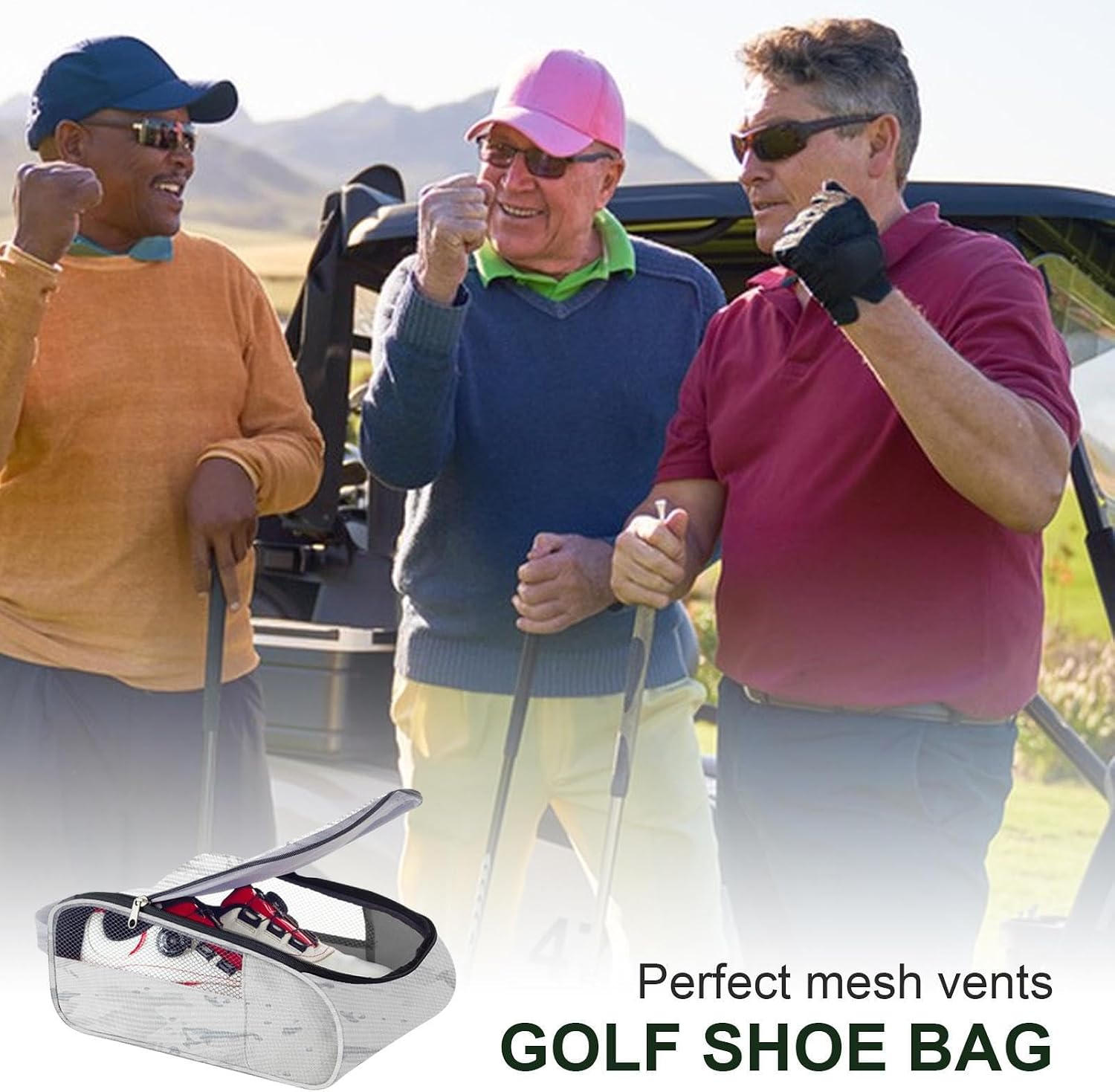 Golf Shoe Bag for Travel Foldable Sport Carrier Sneaker Travel Case Holder | Travel Shoe Bag for Women, Men Golf