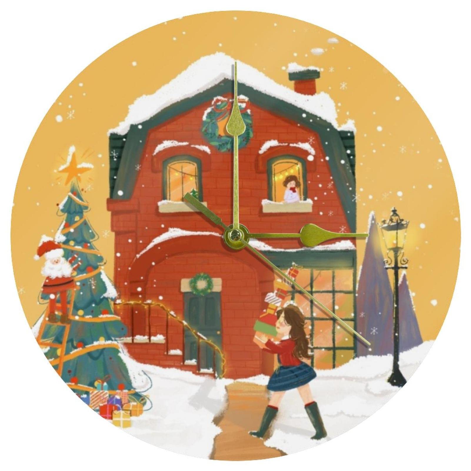 Horloge murale de Noël pour décorer le salon et le bureau