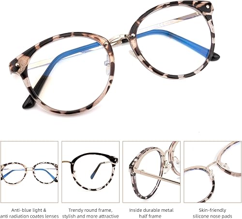 Miniatura 9 de Gafas de lectura redondas progresivas multienfoque para mujeres y hombres, lentes multifocales, lentes de bloqueo de luz azul