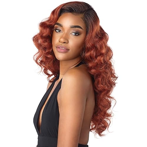 Miniatura 5 de Sensationnel Pelucas de encaje de 13 x 6 pulgadas, Darlene con encaje frontal atado a mano, sin pegamento, sintético con densidad natural