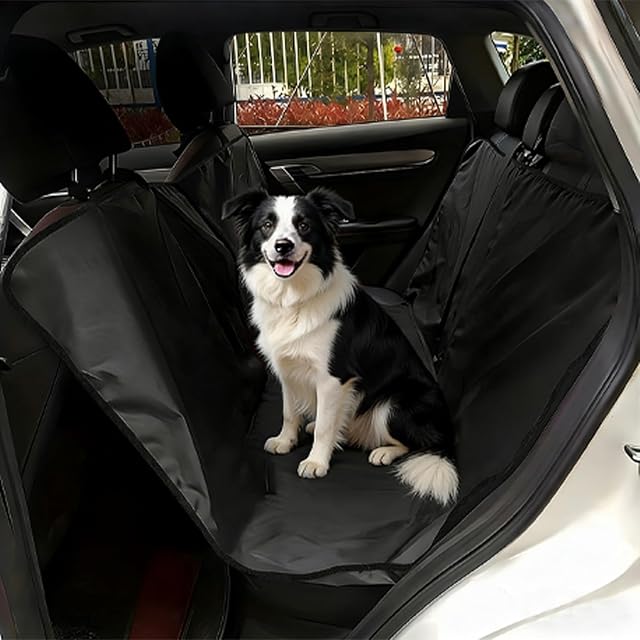 Funda Perro Coche, Protector Coche Perros Asiento Trasero Funda Asiento Coche Perro 147x137cm Universal…