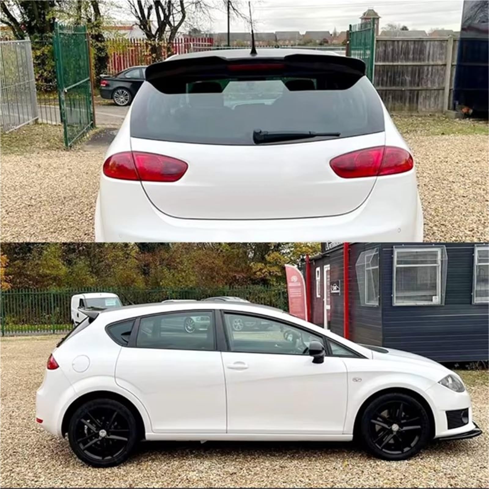 Voiture Queu Aile Becquet Arrière en Plastique ABS Non Peint pour Seat Leon MK2 2009-2012, Aspect Fibre De Carbone, Couvercle De Coffre Spoilers(Fake Carbon Fiber)