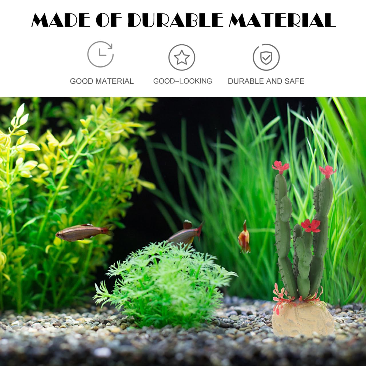 Life Like Simulation Lifelike Aquarium Terrarium Plants For Reptiles Fish Plastic Cactus ...
