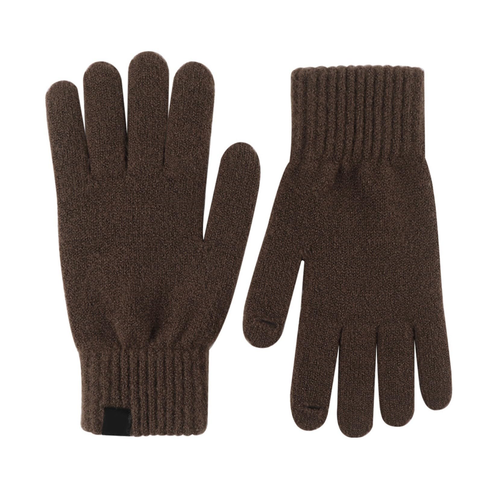 Guantes de invierno genéricos para mujeres, cálidos, color sólido, para invierno, compatibles con pantallas táctiles