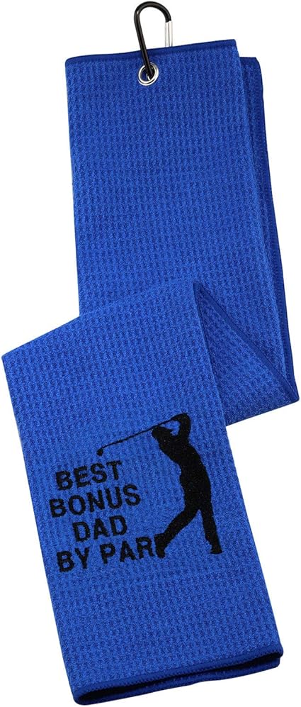 Review Step Dad Golf Towel Embroidered Golf Towel Gift Golf Father Gift Golf Towel Gift Best Bonus Dad by Par Golf Towel (Best Bonus Dad)