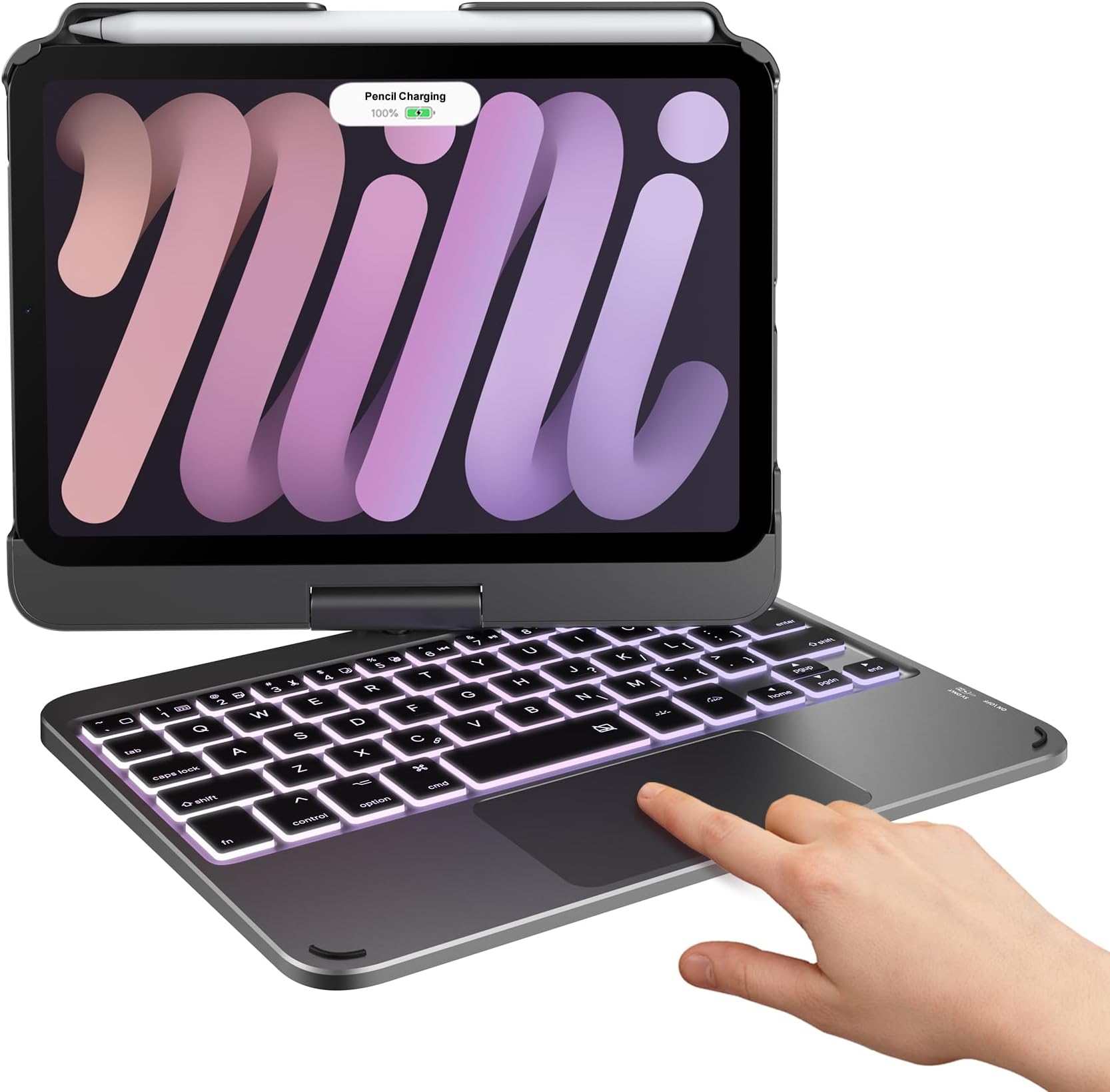 typecase - Keyboard Case for iPad mini 7 (2024) & Mini 6 (2021) - Wireless Keyboard Case for iPad mini 7th Generation 8.3 inch, 10 Colors Backlit Keyboard Case with