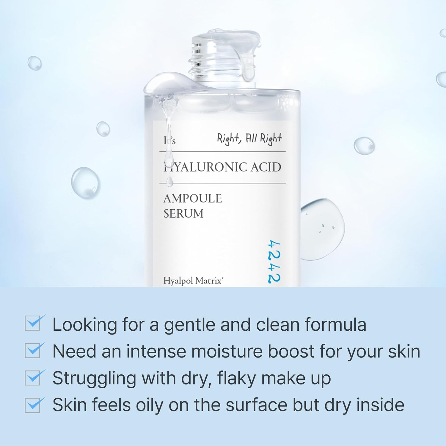 SCINIC Hyaluronic ACID Ampoule Serum 50ml, 1.69oz / 5 types of hyaluronic acid, moisture retention, inner dryness/Korean Ampoule/korean skin care