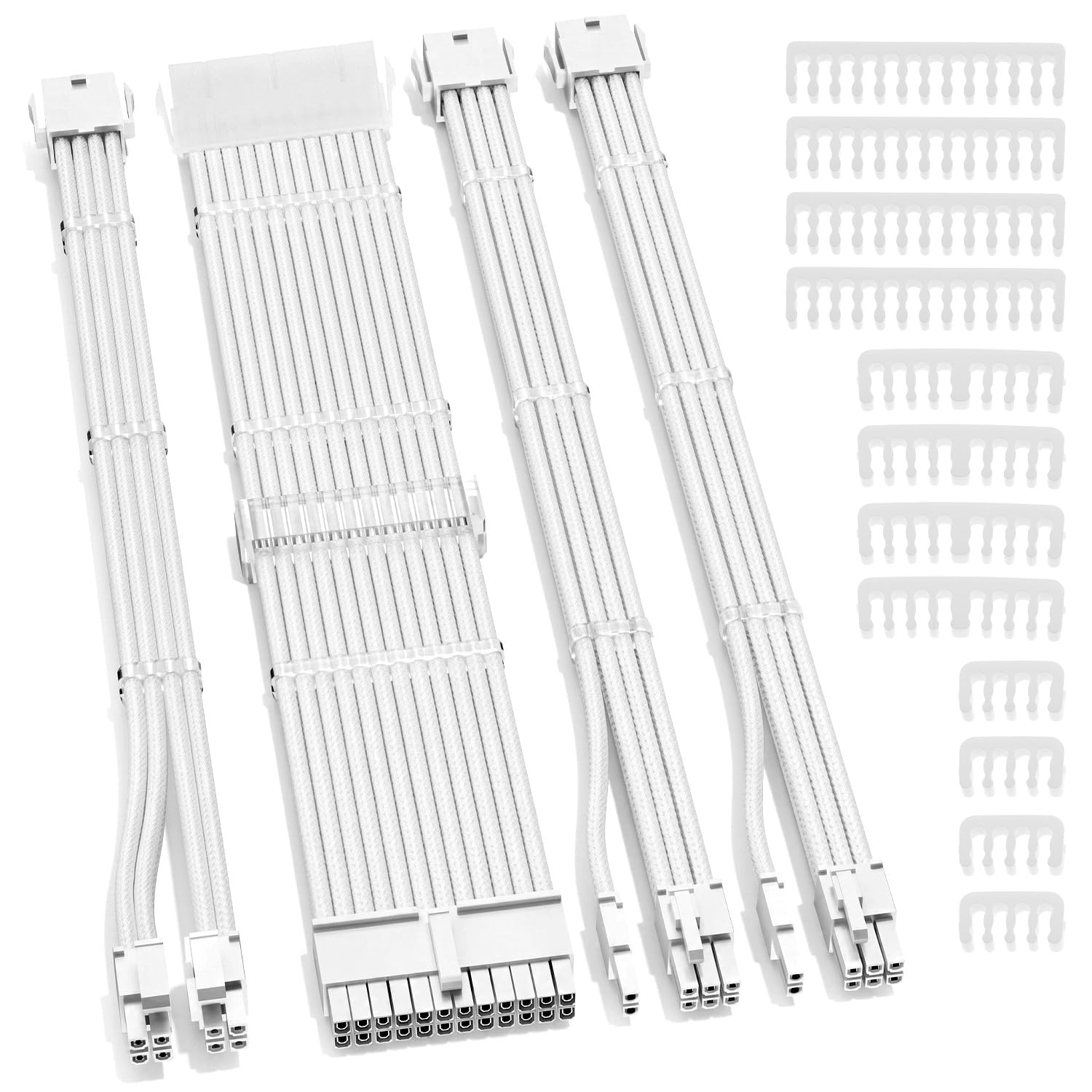 Câble d'alimentation 24 broches ATX rallonge PSU PC 16AWG QWORK pour carte graphique GPU et CPU