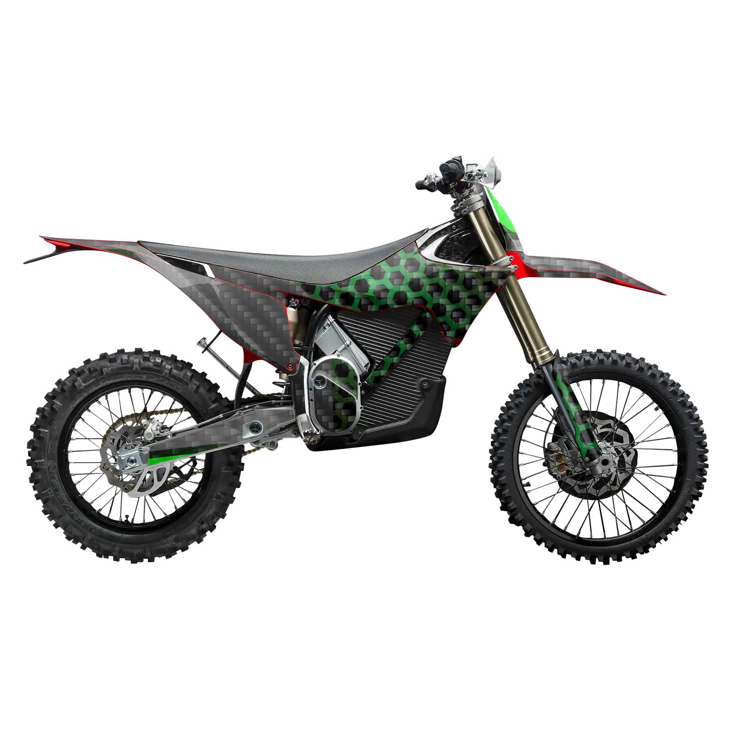Carbon Fiber Stark Varg MX 2023-2025 Graphics Kit Wrap - Hex Green - Varg MX Skin - Premium 3M Vinyl Protective Wrap Decal Cover - Easy to Apply | Crafted in The USA by MightySkins