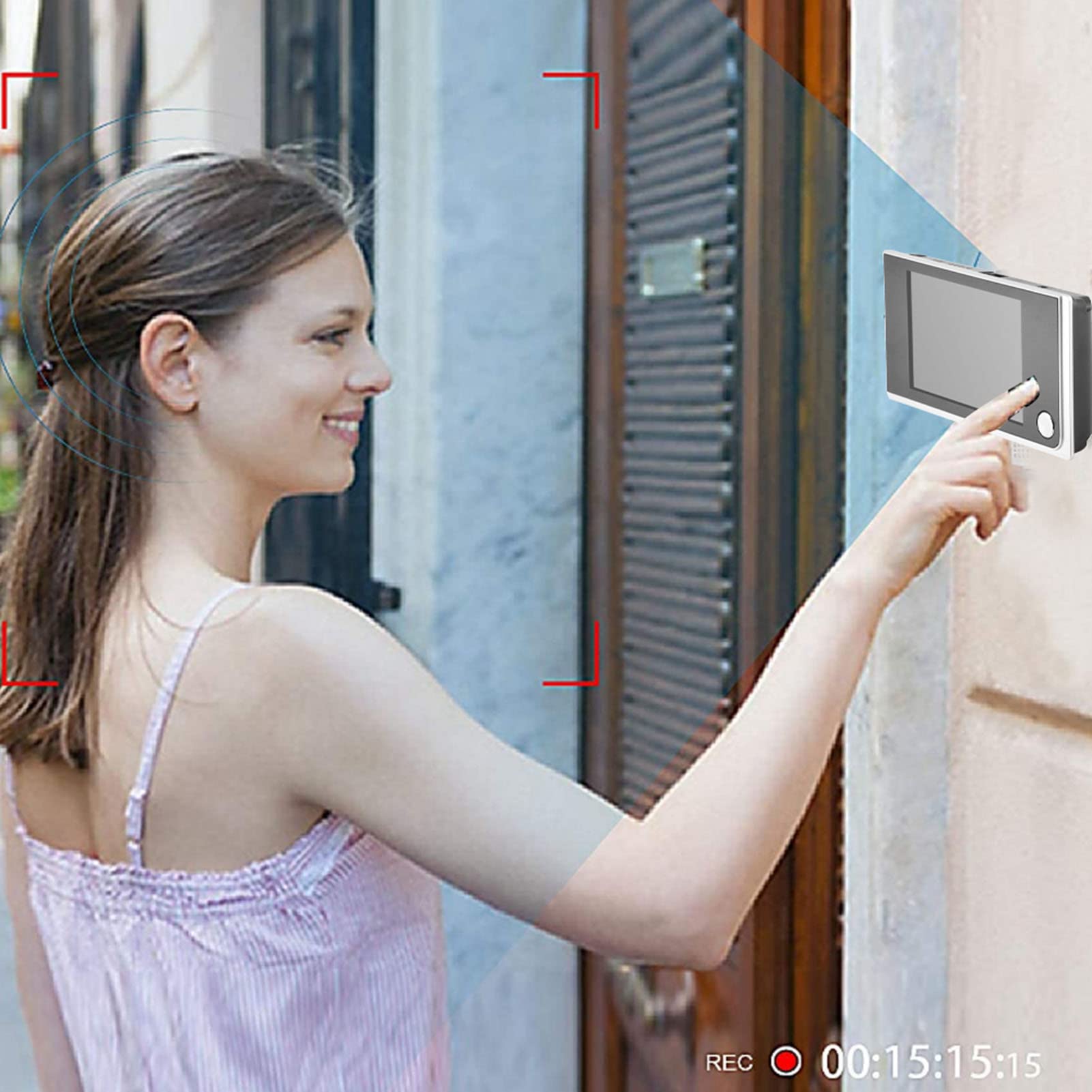 Cryfokt Zewnętrzne Elektroniczne Wizjery HD Cat Eye, Wizjer ze Stopu Cynku, Szerokokątny Dzwonek do Drzwi 120° do Monitorowania Bezpieczeństwa w Domu