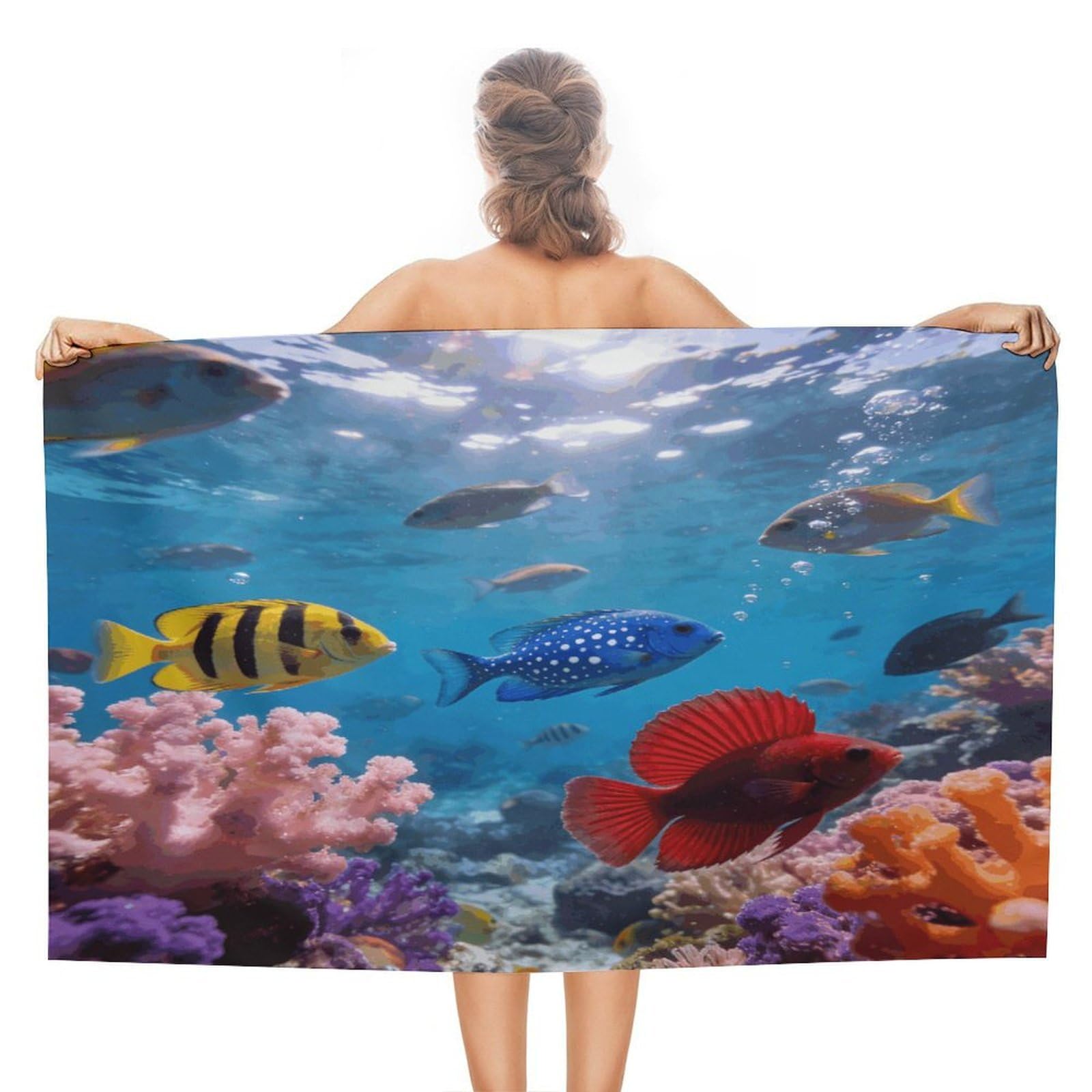 VstaDank Ocean Beach Towel for Adult Quick Dry Sand Free Swim Towels Soft Large Size Pool Towels Lightweight Oversized Bath Towel for Travel, Camping, Swimming 51 X 31 Inches