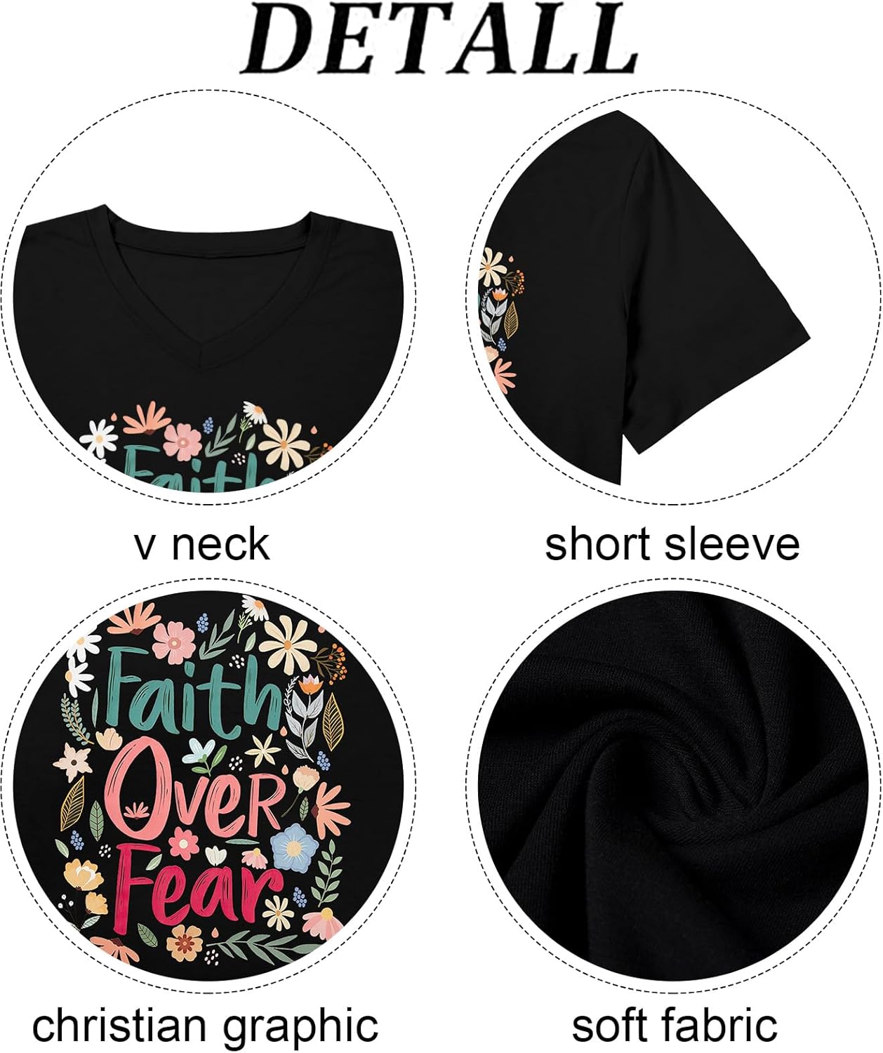 Plus Size Christian Shirts for Women God Shirt Jesus Religious Faith Tshirts Bible Verse Top Inspirational Graphic Tee - Image 8