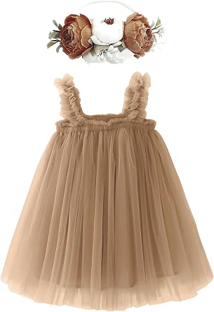 BGFKS Layered Tulle Tutu Dress for Toddler Girls,Baby Girl Rainbow Tutu Princess Skirt Set with Flower Headband.
