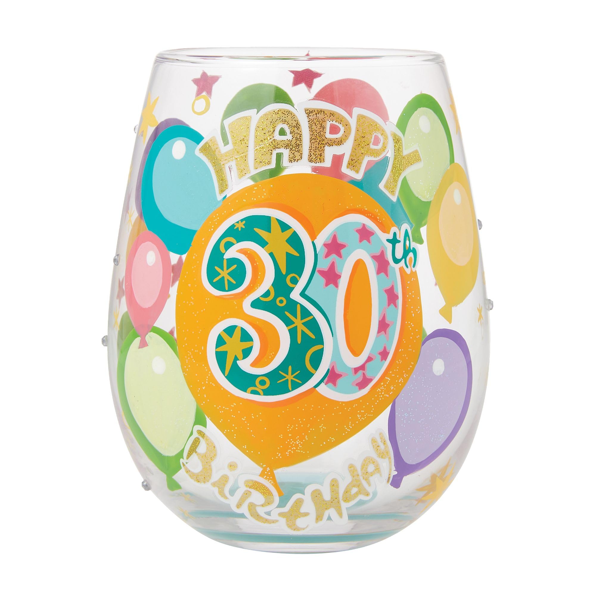 Verre à vin Happy 30th Birthday Enesco Lolita création artisanale 591 ml