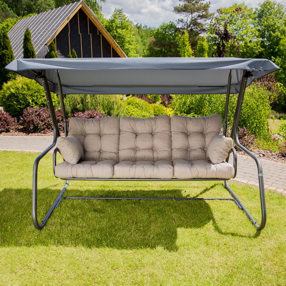 PATIO Hollywoodschaukel Auflage 3 teilig Celebes für Sitzfläche 170 cm mit Seitenkissen Gartenbank Gartenstuhl Polster