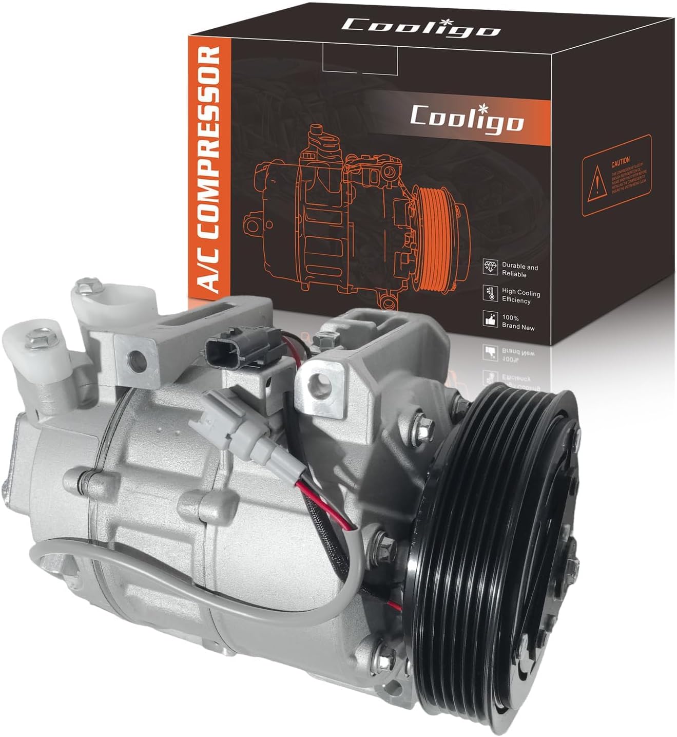 Cooligo A/C Compressor w/ Clutch for Nissan Altima 2.5L/3.5L 2013-2018 & INFINITI QX60 2.2018-2019 - R134a, 6-Groove, Prefilled Oil