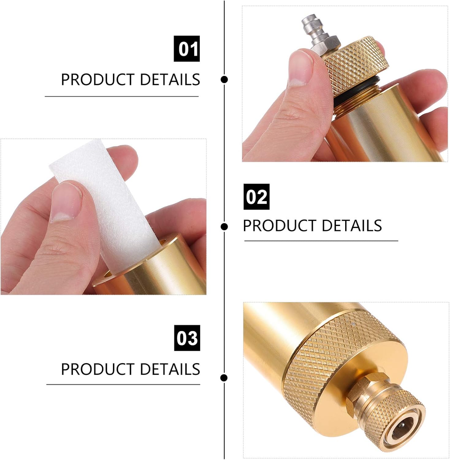 DOITOOL High Pressure Oil Water Separator for Air Compressor with Triple Filtration 8.66In Pneumatic Pump Accessory for Air Tool Water-Oil Filter