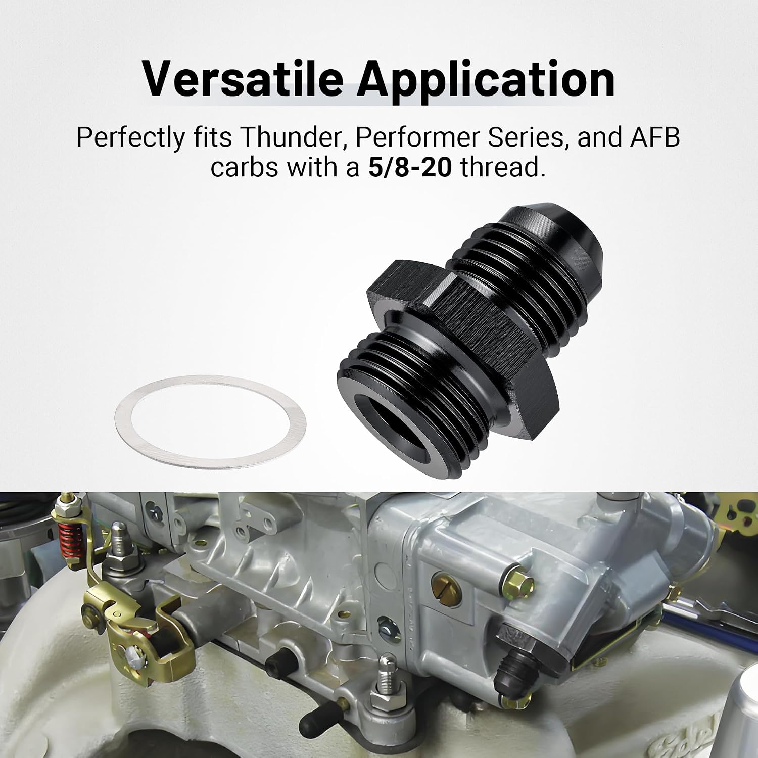 EVIL ENERGY 6AN Male Flare to 5/8-20 Male Carb Carburetor Fuel Inlet Fitting Adapter Aluminum Black Upgrade 1PC
