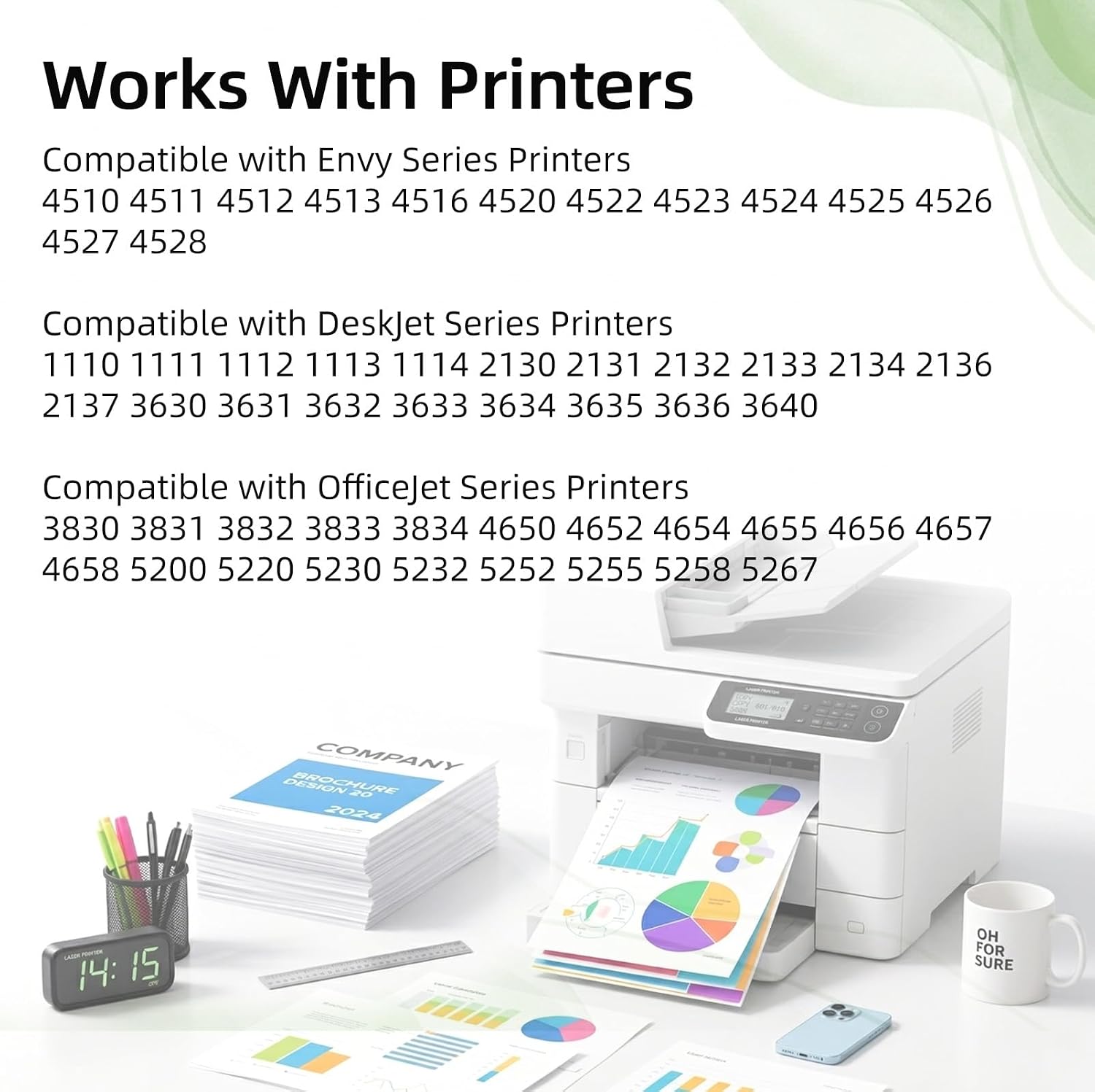 63XL Ink Cartridge Replacement for HP 63 XL HP63 Black/Color Combo 2 Pack image 2