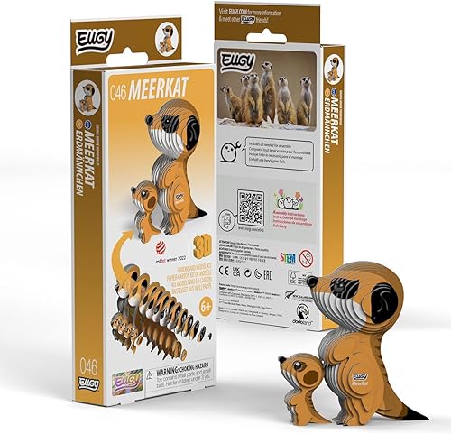 Miniatura 6 de Eugy Meerkat - Rompecabezas 3D, 40 piezas, ecológico, juguetes educativos para niños, niñas y niños a partir de 6 años