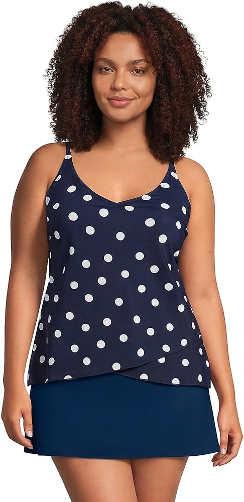 Amazon.com: Lands' End Womens Chlorine Resistant V-Neck Strappy