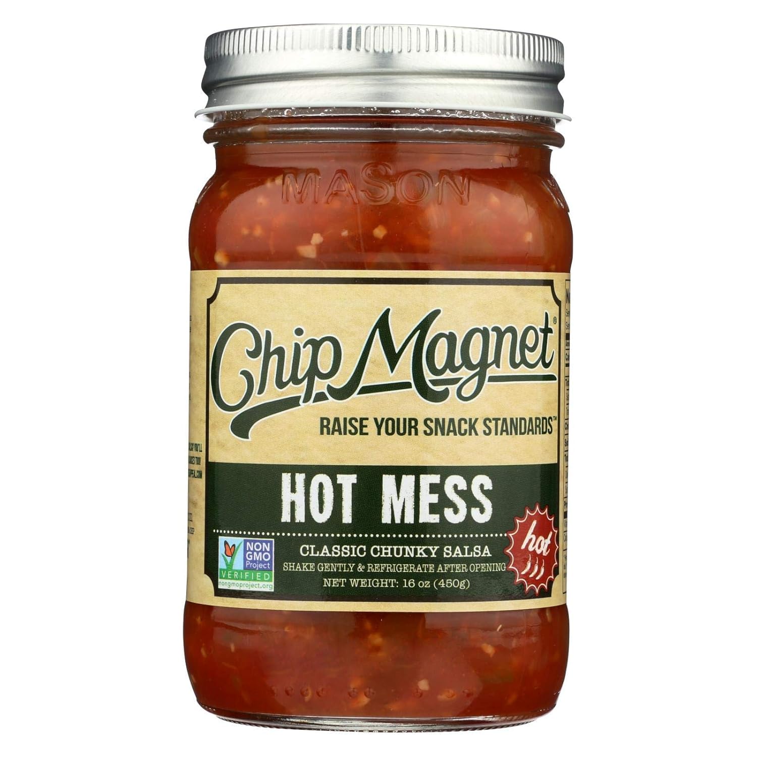 Chip Magnet Salsa - Hot Mess - Classic Chunky Salsa - Hot - Case Of 4-16 Oz Jars