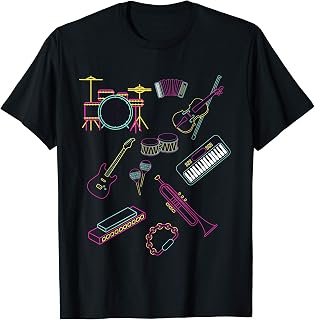 Instrumentos musicales batería teclado teclado trompeta Camiseta
