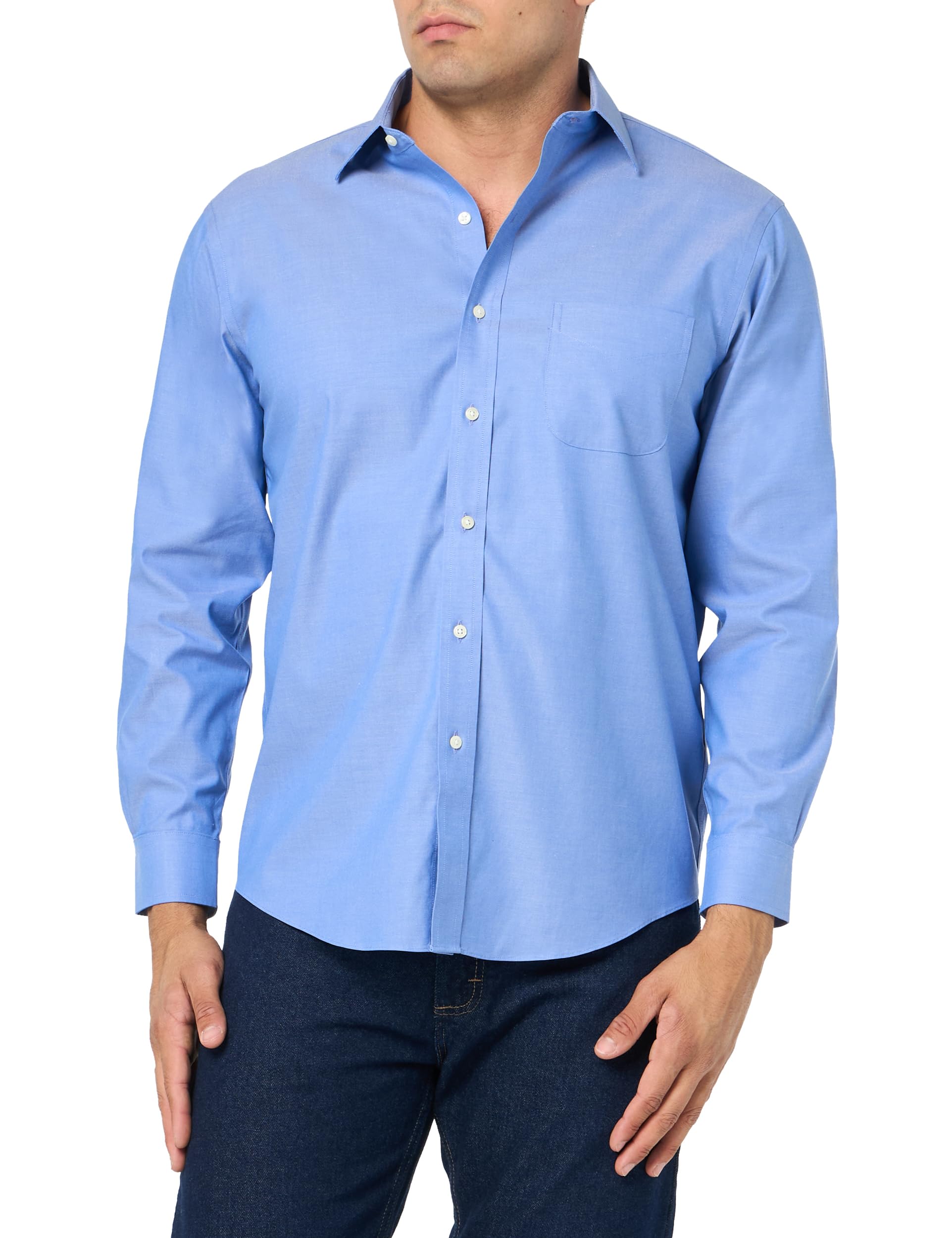 Brooks Brothers Mens Regular Fit Non-Iron Stretch Ainsley Spread Collar Long Sleeve Dress Shirt