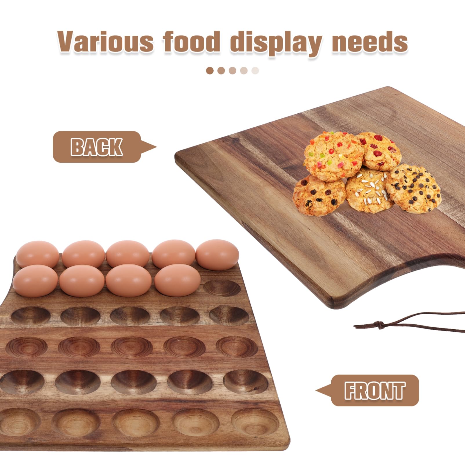 PRETYZOOM Bandeja De Madera para Platos Rellenos Soporte De Doble Cara Bandeja Cuadrada para Servir Platos Pequeños Expositor De Mostrador para Eventos En Casa.