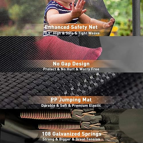 Miniatura 3 de CITYLE 1500LBS 12 14 15 16 FT Tranpoline for AdultsKids with Safety Enclosure Net, Basketball Hoop, Ball, Wind Stakes and Ladder, Heavy Duty Outdoor