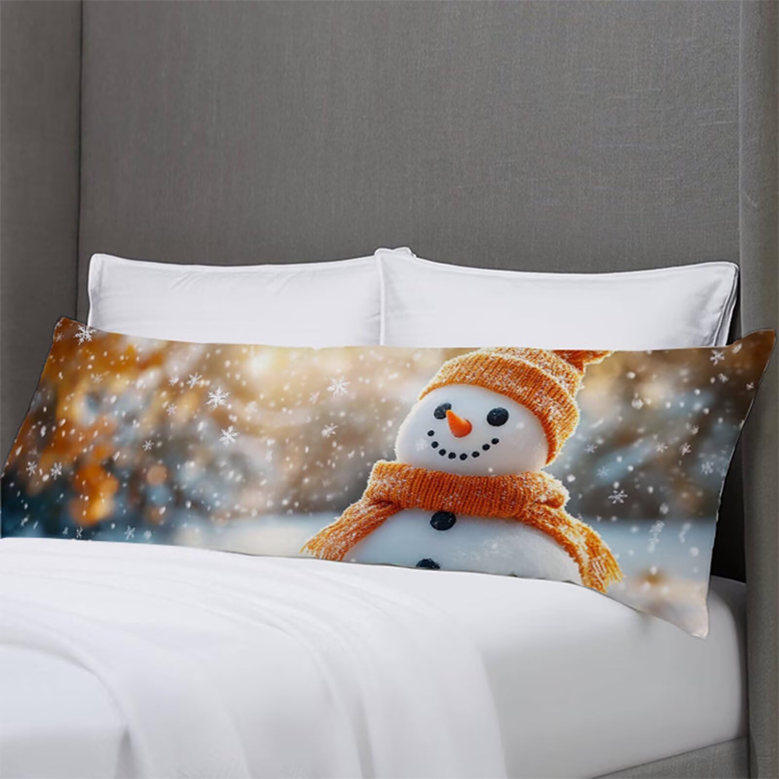 Poszewka 50 x 150 cm Boże Narodzenie poduszka na ciało bałwan poduszka do spania na boku i poszewki na poduszki ciążowe, poszewka na poduszkę z zamkiem błyskawicznym tkanina aksamitna miękka poduszka