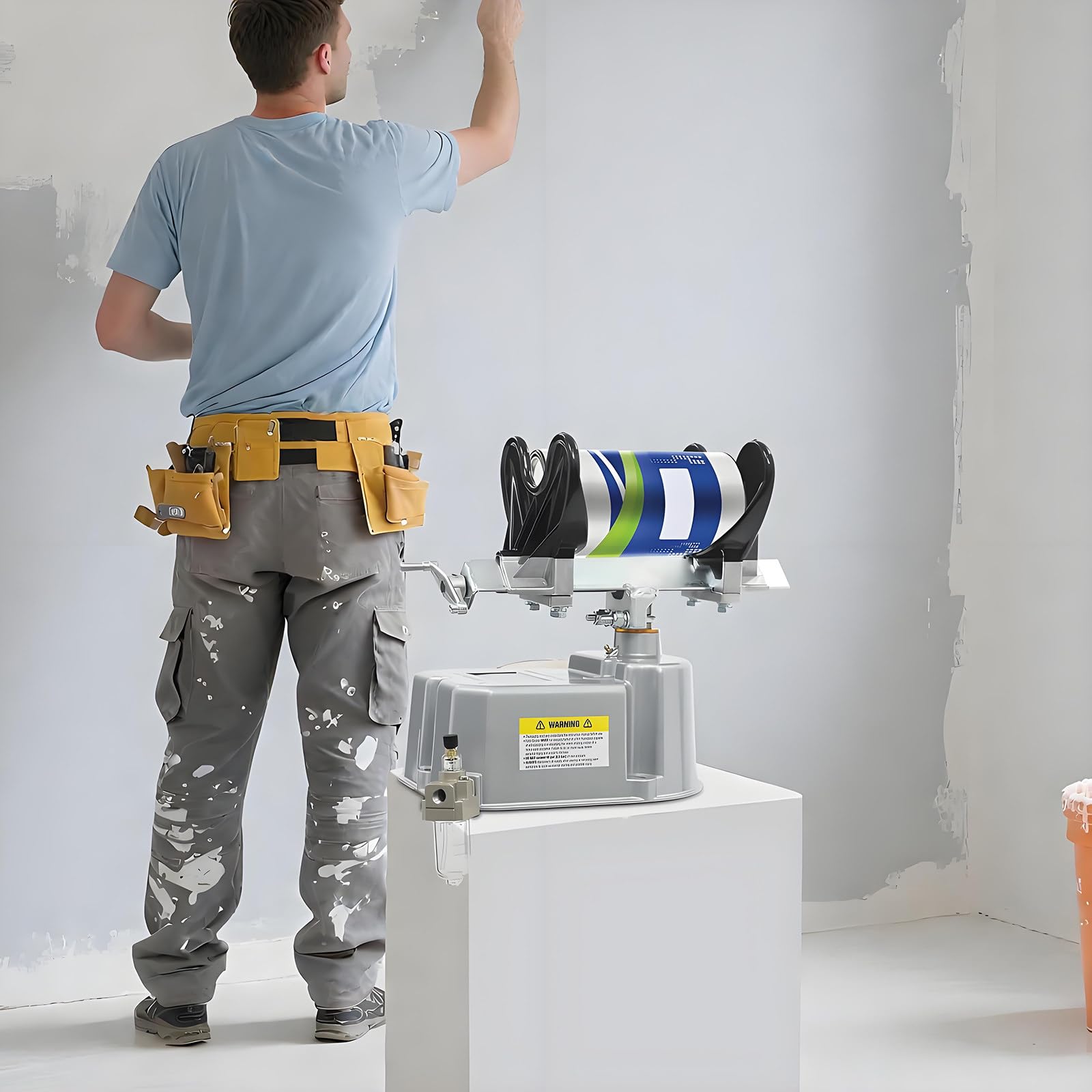 Agitador de Pintura Neumático, Agitador Mezclador de Pintura Neumático de 1-5kg con Abrazadera Ajustable, 15 min por Cubeta, 0-500 Veces/Min, Máquina Agitadora de Latas de Pintura a Aire