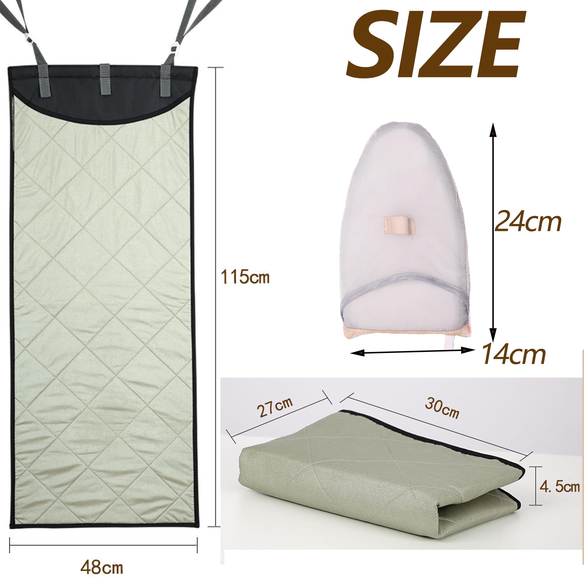 Coperta Termica Per Stirare Sulla Porta E Guanti Da Stiro Per Vapore, Resistente Al Calore, All'acqua E Al Vapore Portatile, Trapuntato Lavasciuga Resistente Al Calore Pad, Stiratura Pad