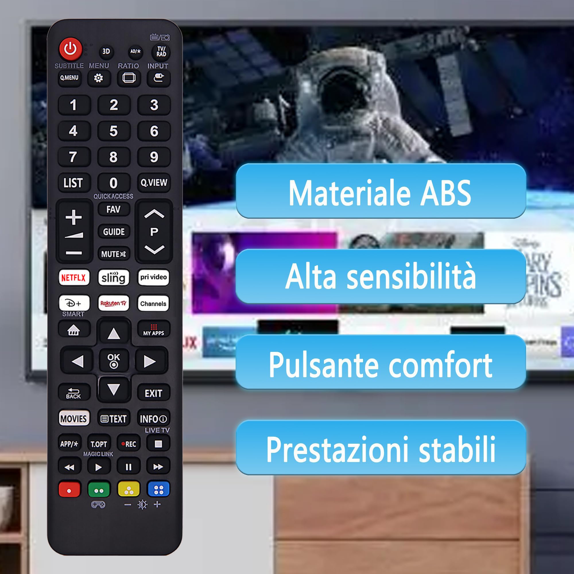FOXRMT Sostitutivo Telecomando LG Universale TV, Compatibile con tutte le LG Smart TV LED LCD HDTV 3D 4K,con Netflix, RakutenTV, Channels and Disney streaming buttons