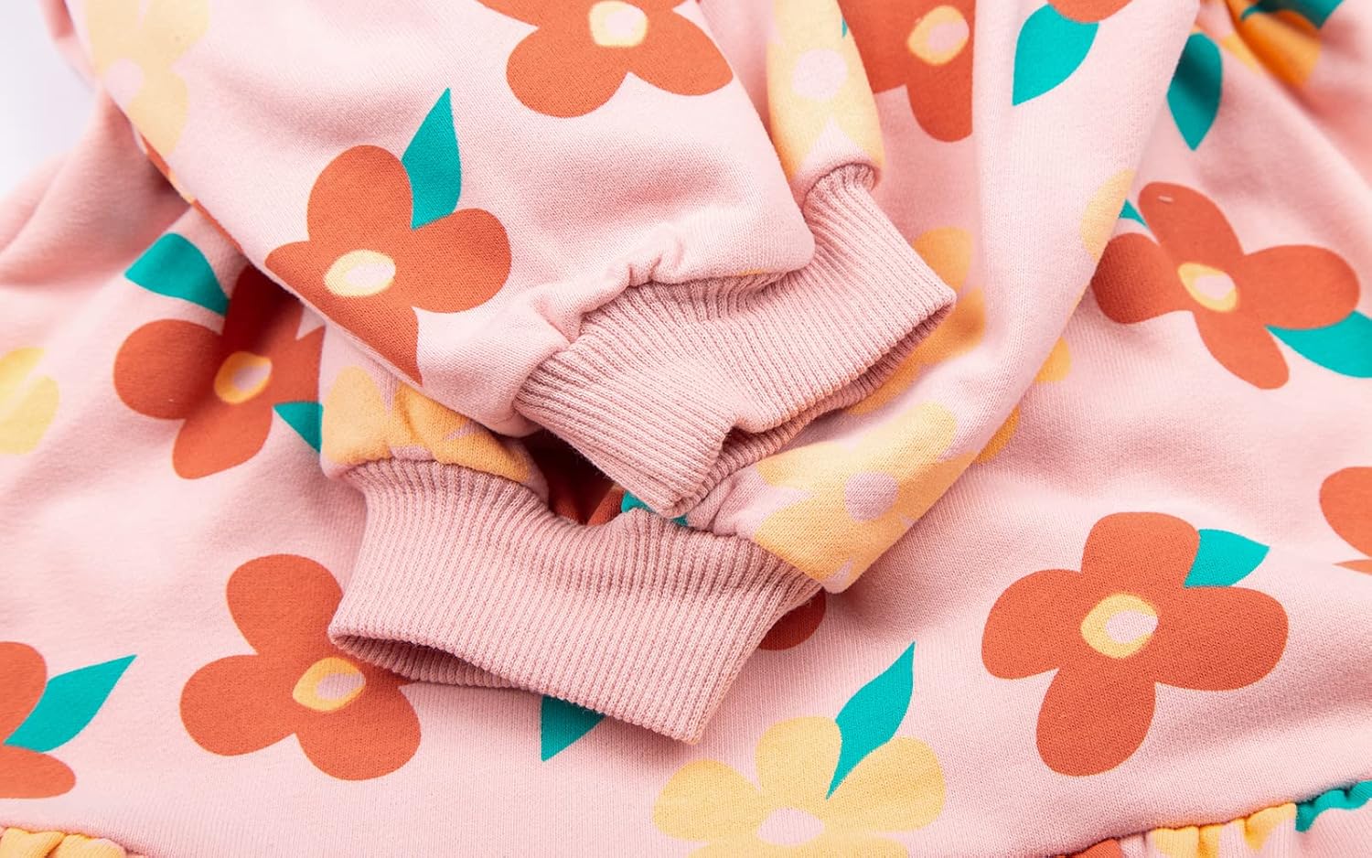 Mud Kingdom Little Girls Love Heart Smocked Sweatshirt Dress Long Sleeve Colorful - Image 6