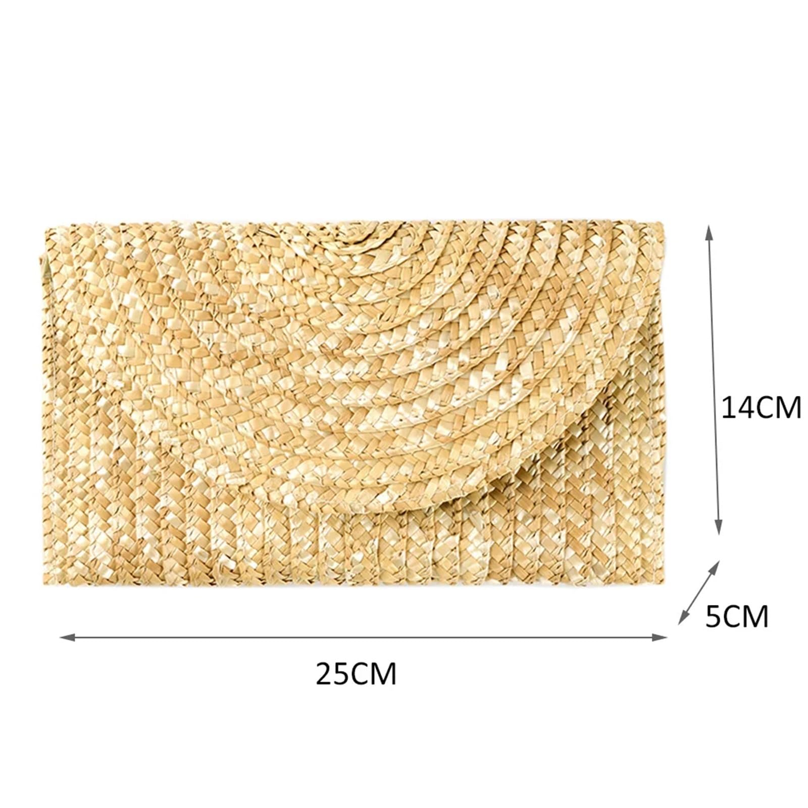 Pochette da donna in paglia intrecciata Borsa a busta casual viaggio estiva spiaggia fatta a mano Borse vacanza al mare Per Donna