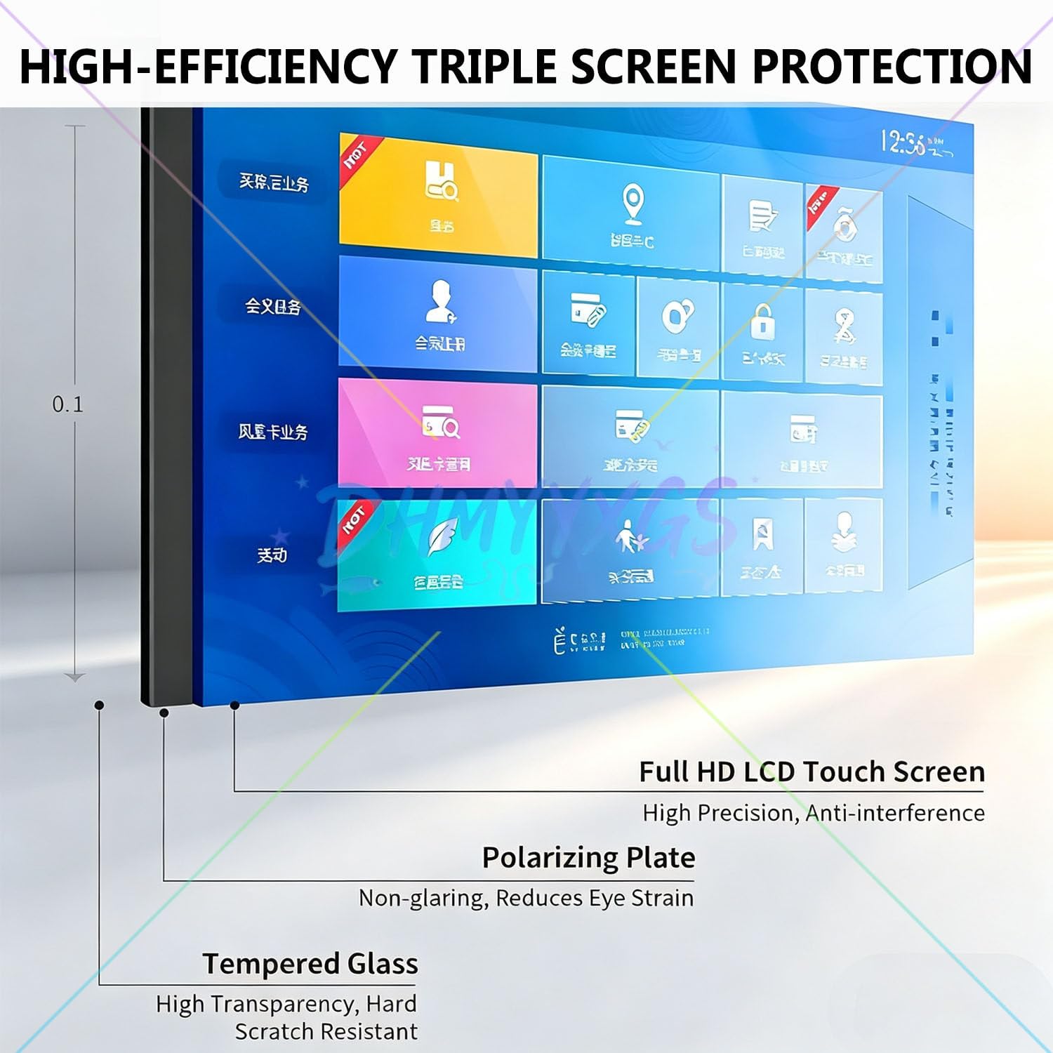 Display Interattivo da Pavimento 1080P IPS,Chiosco Touch Screen 22/32" Silver-22in